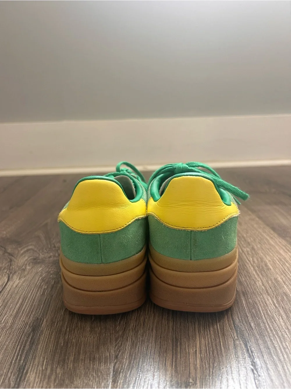 adidas Gazelle Platform Sneakers in Green, Pink & Yellow - Picture 3 of 7